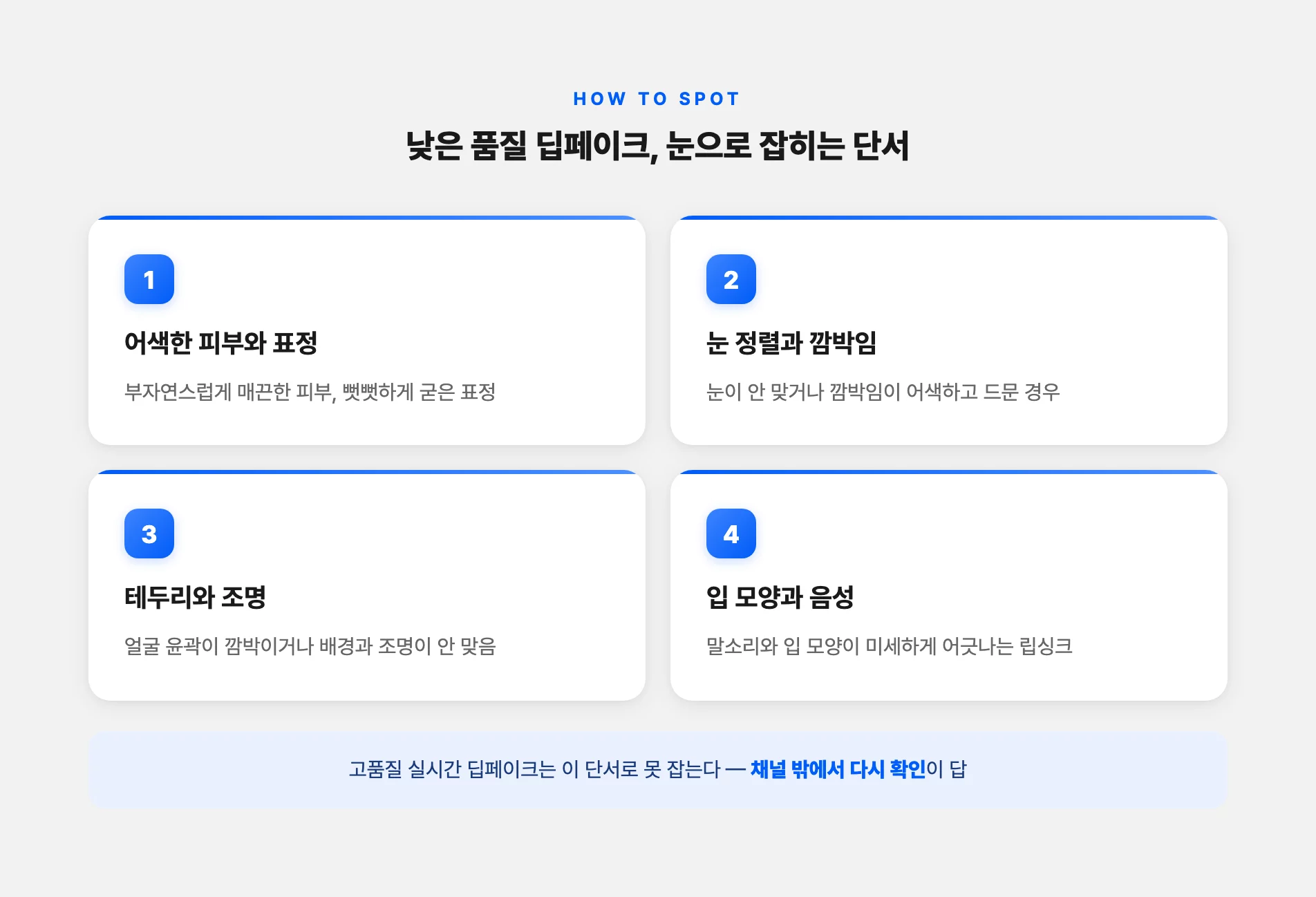 딥페이크를 눈으로 구별하는 단서